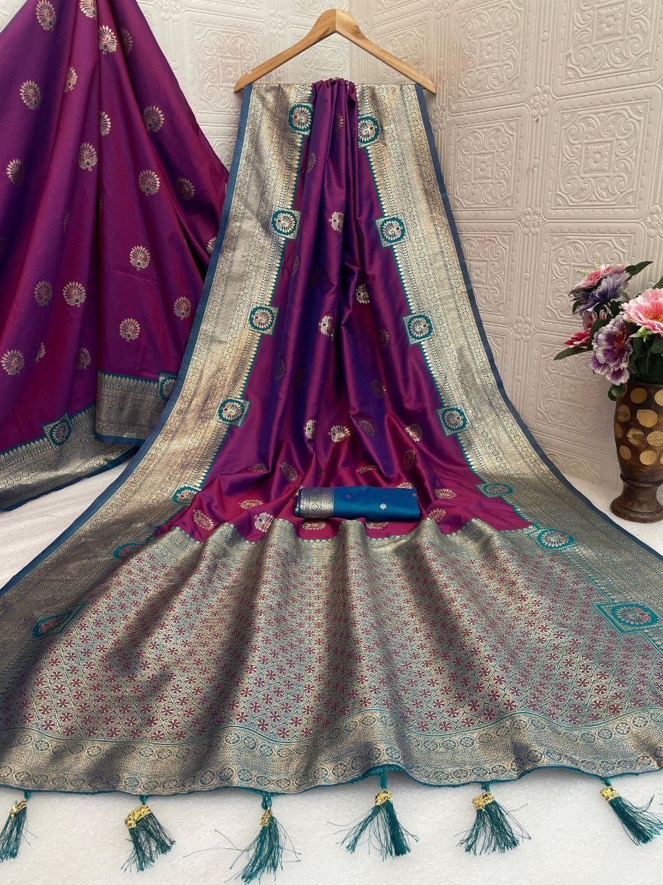 Regal  Silk Saree with Grand Zari Work -  WINE