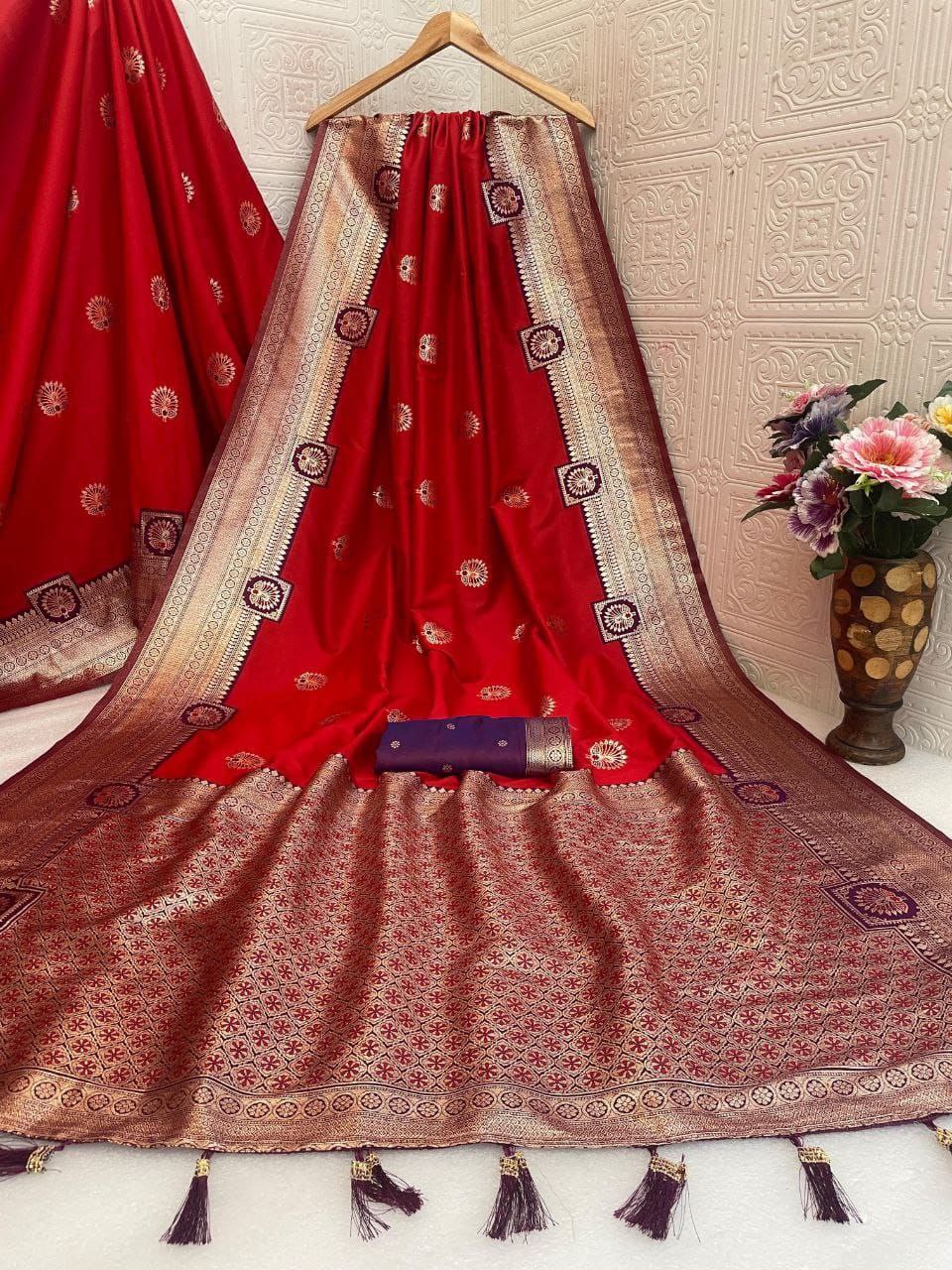 Regal  Silk Saree with Grand Zari Work -  RED