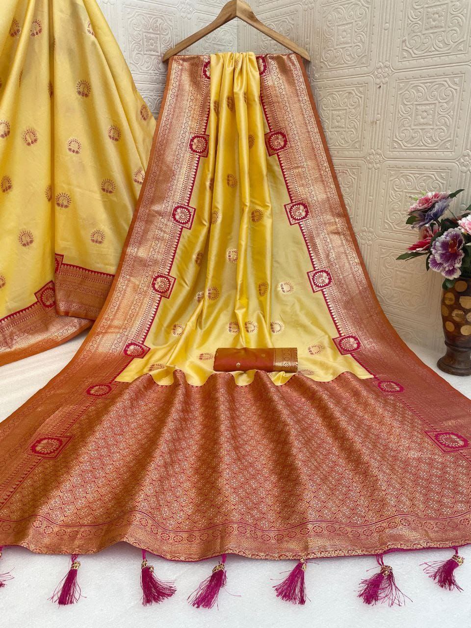 Regal  Silk Saree with Grand Zari Work -  LIGHT YELLOW