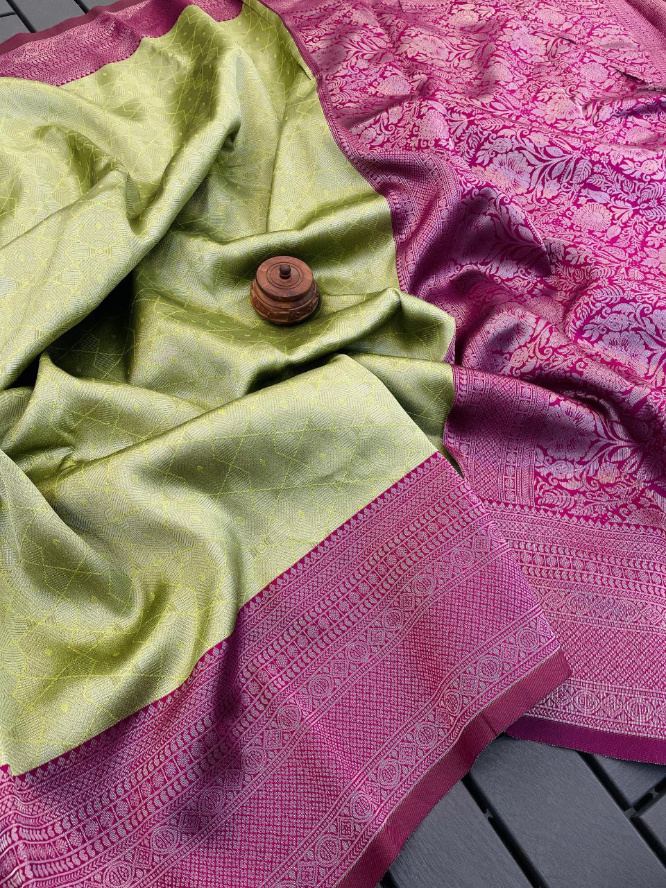 Royal Kanjivaram Silk Banarasi  Saree Collection - PISTA