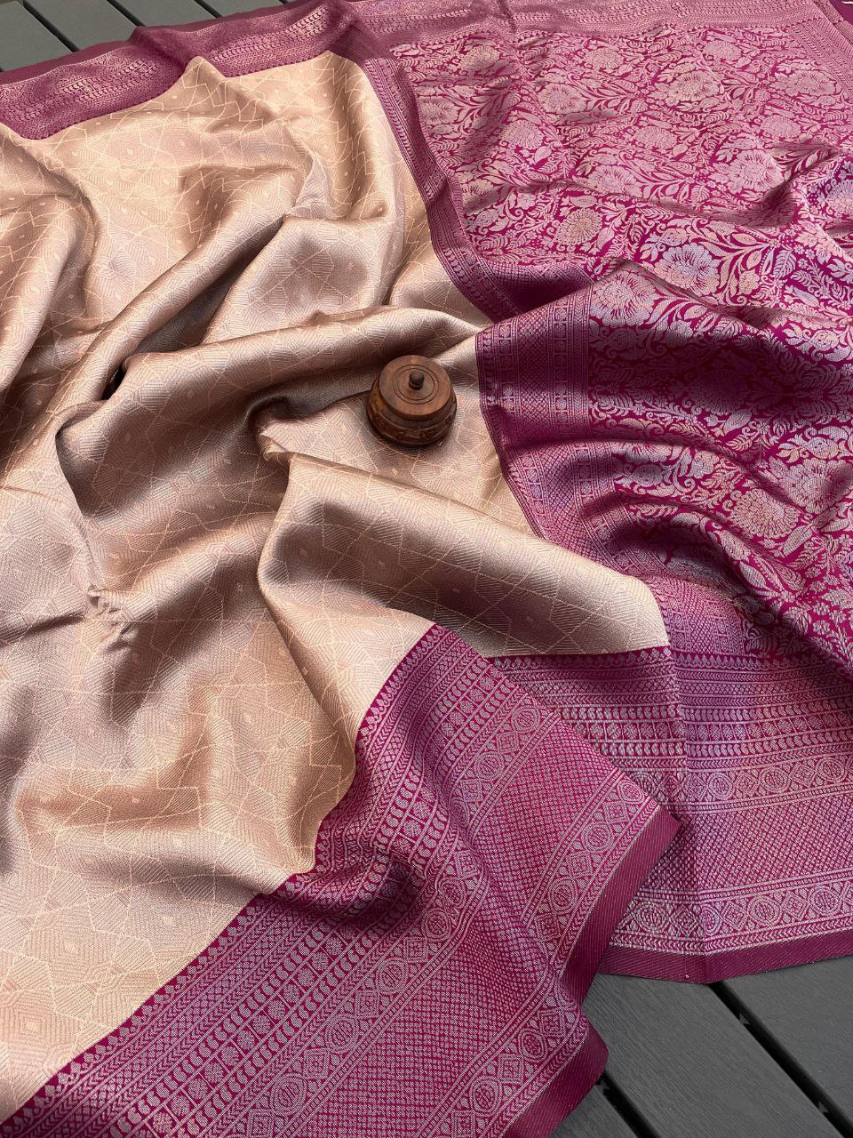Royal Kanjivaram Silk Banarasi  Saree Collection - CREAM