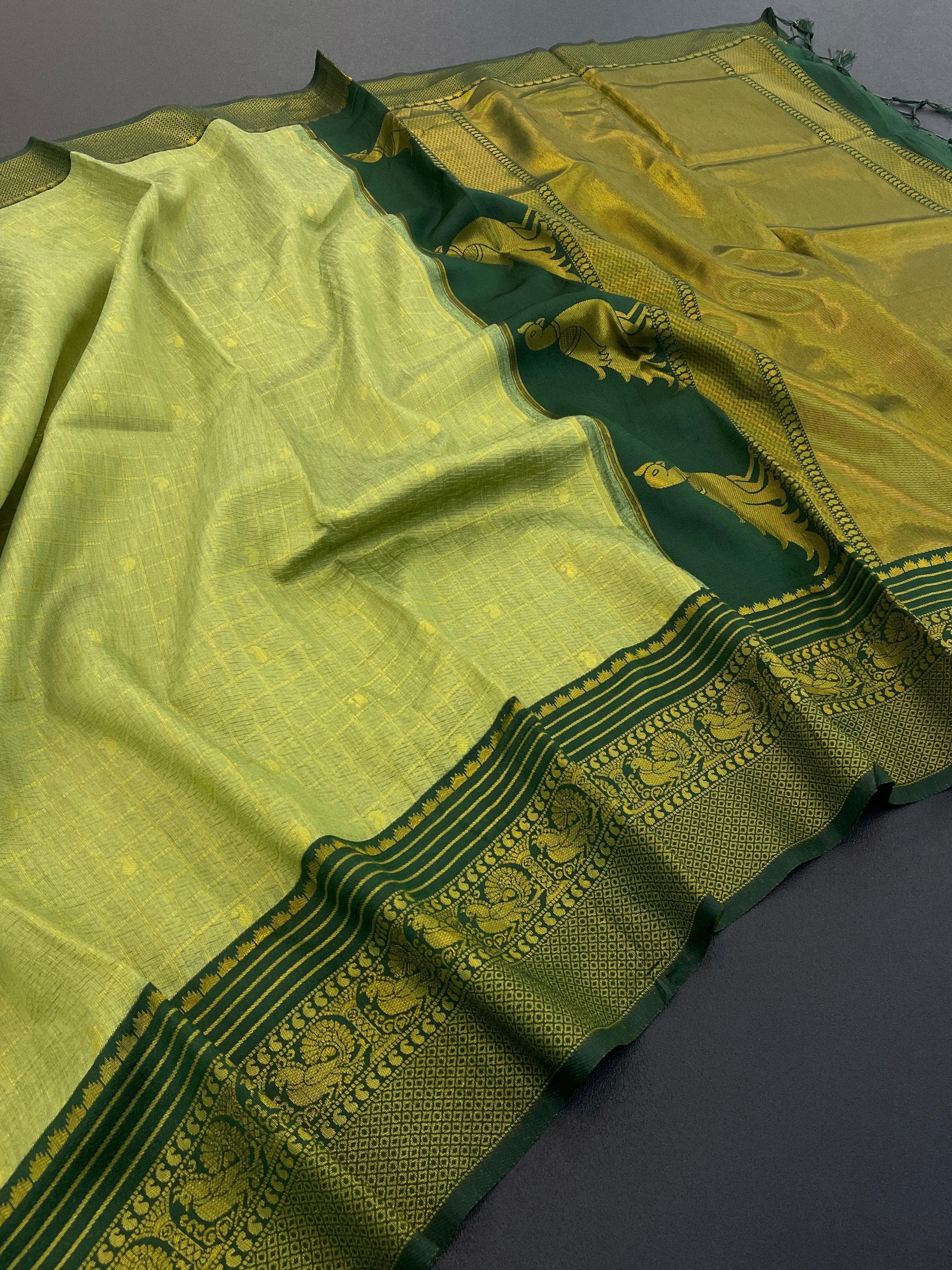 Heritage Weave Beauty Saree -LIGHT GREEN