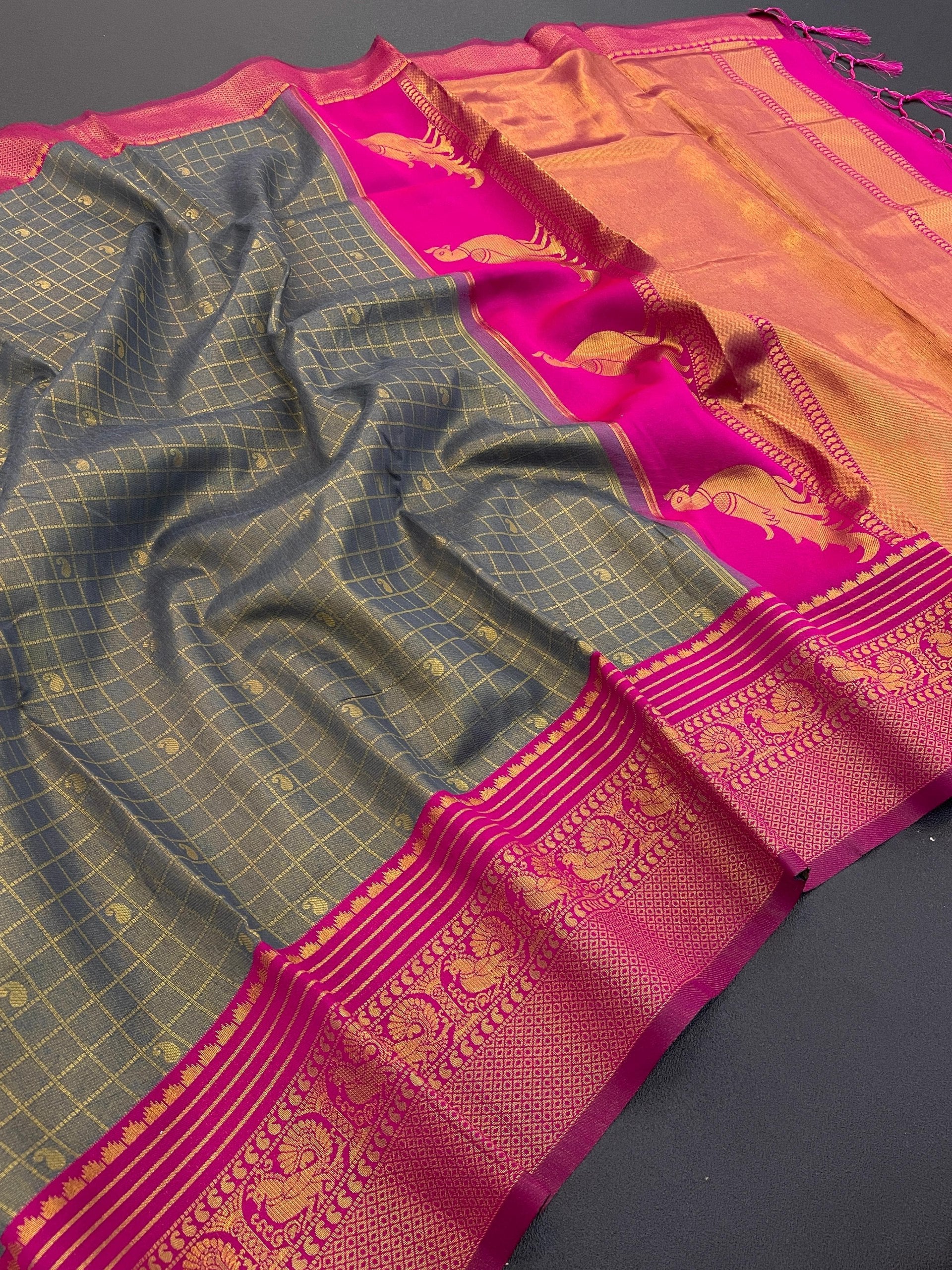 Heritage Weave Beauty Saree -GREY