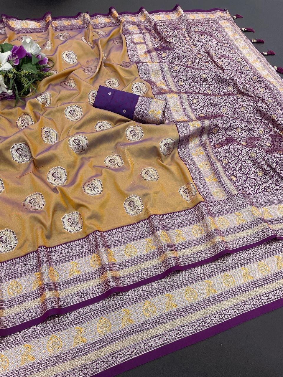 Royal Jacquard Elegance Saree with Designer Pallu - GOLDEN YELLOW