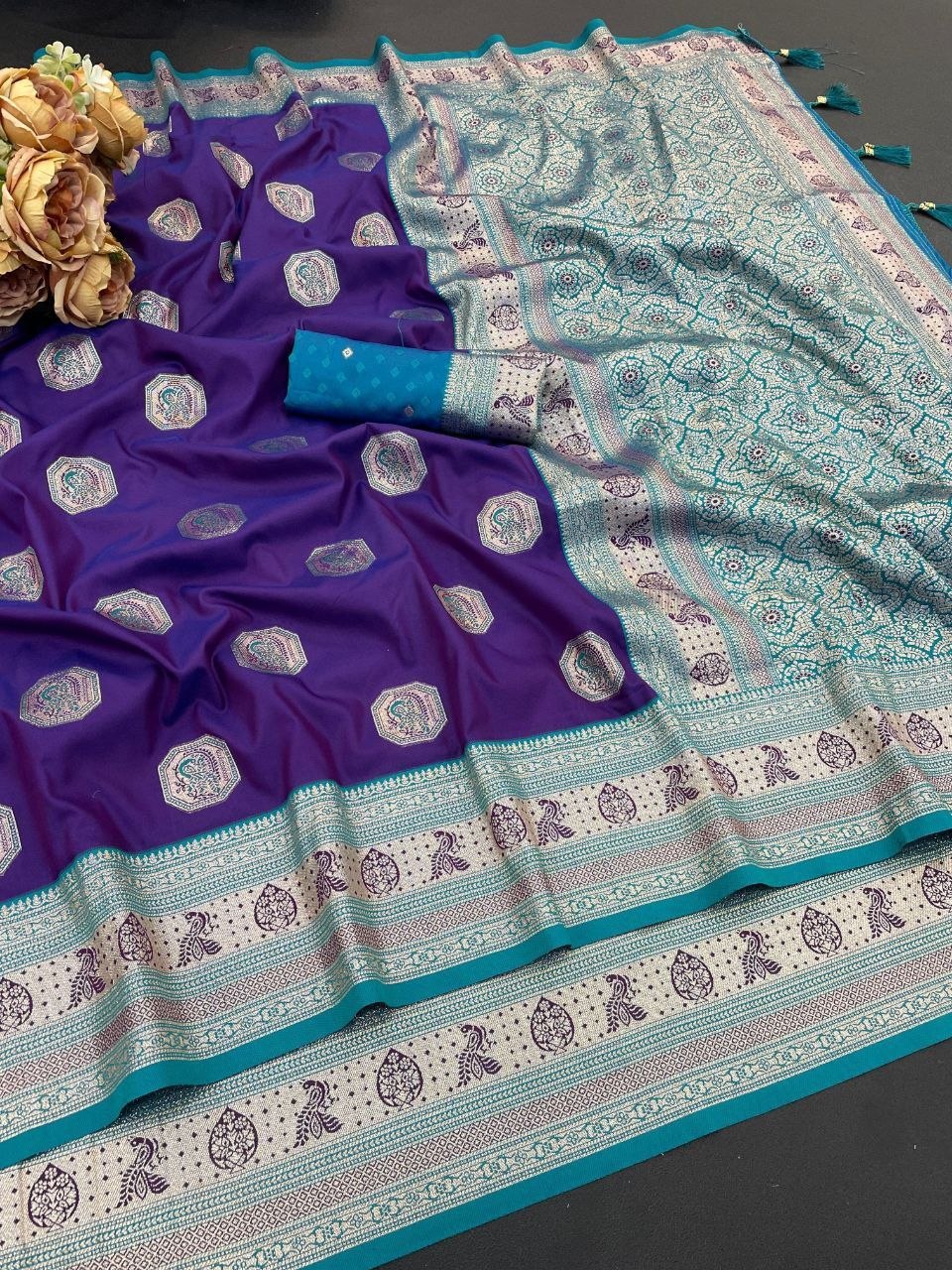 Royal Jacquard Elegance Saree with Designer Pallu - PURPLE