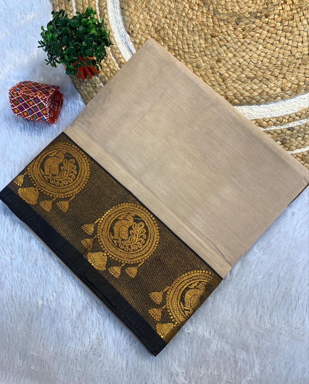 Grace South Cotton Silk Saree  - OFF WHITE