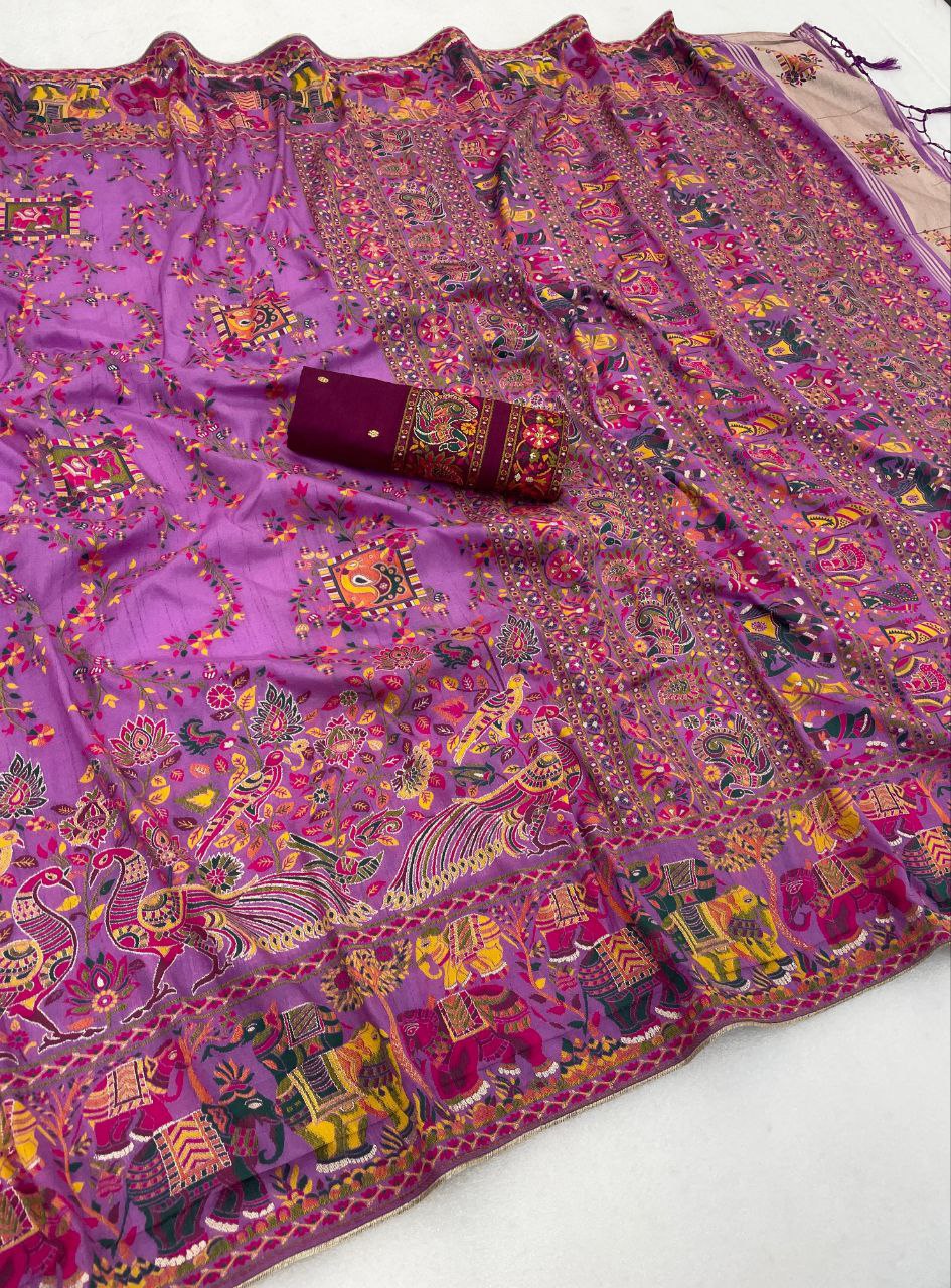 Royal Pashmina Soft Silk Elegance Saree - ORCHID PURPLE