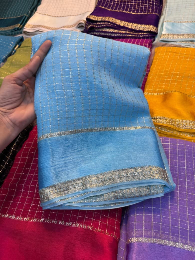 Elegant Bloom Georgette Saree With Running Blouse = SKY