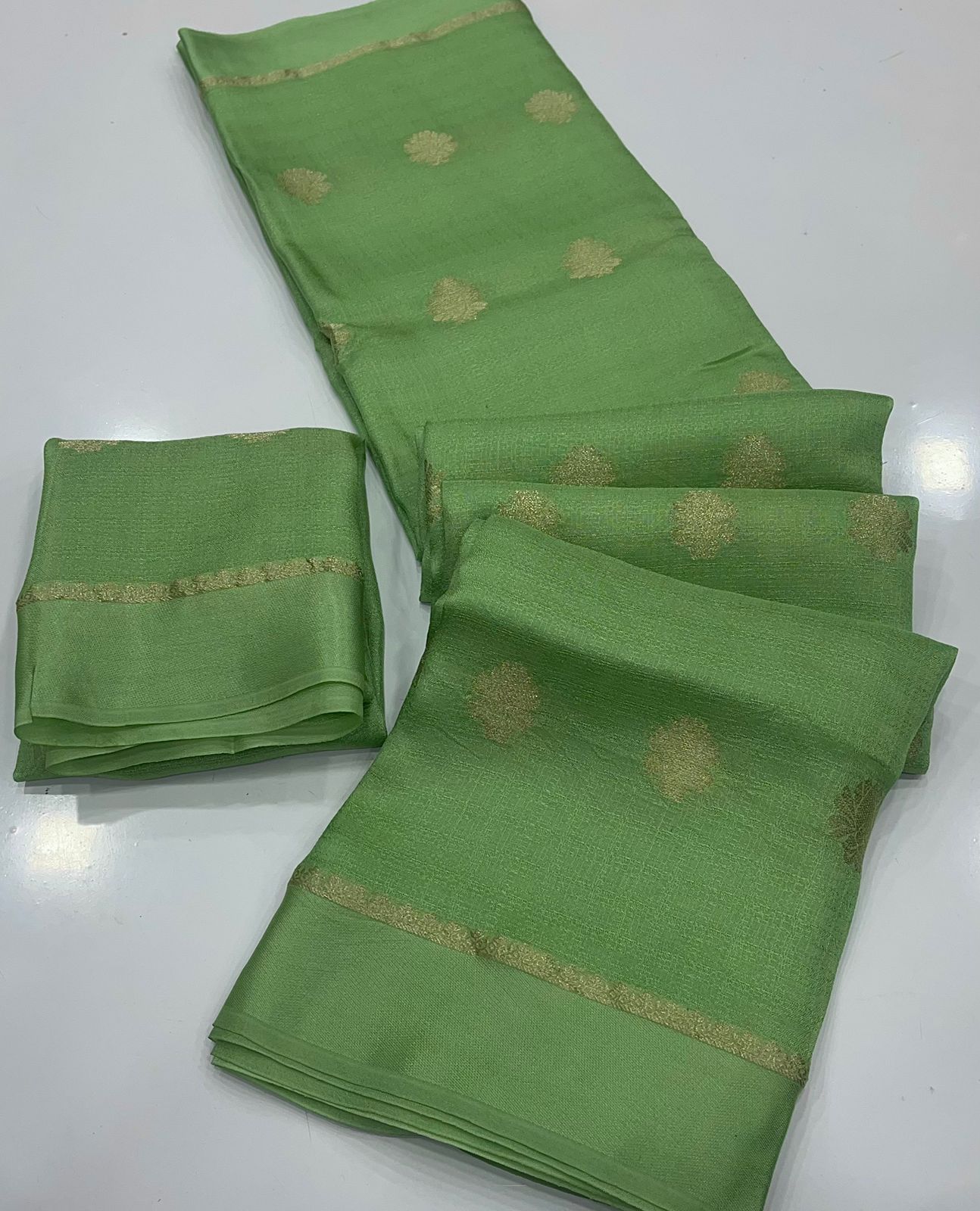 Soft Viscose Khadi Silk Designer Saree with Satin Border PISTA