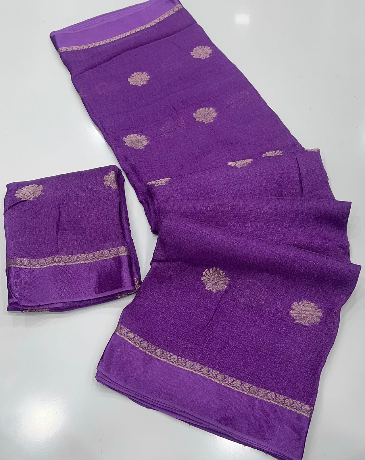 Soft Viscose Khadi Silk Designer Saree with Satin Border LIGHT PURPLE