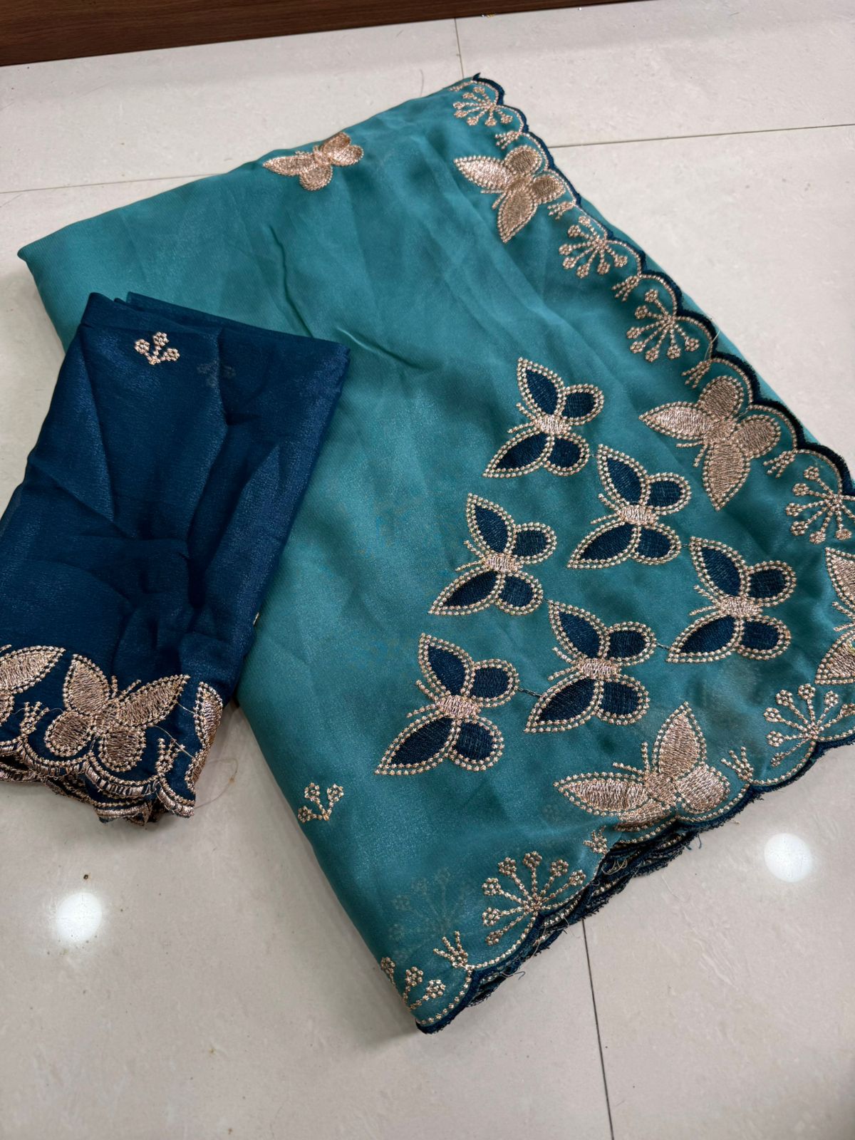 Designer Star Georgette Saree with Multi Embroidery Work - RAMA