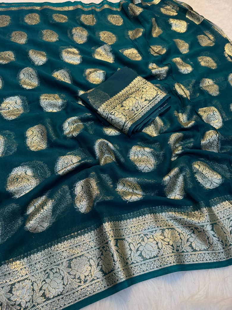 Traditional Soft Silk Zari Border Saree for Women - RAMA