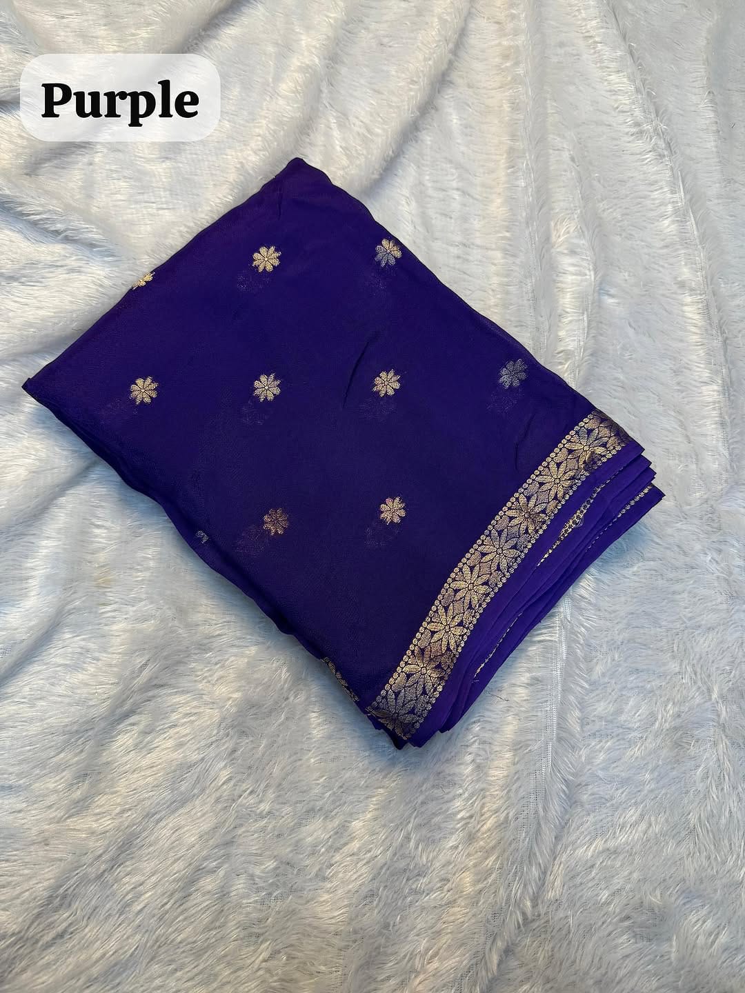 Premium Pure Viscose Weaving Jacquard Saree with Matching Blouse - PURPLE