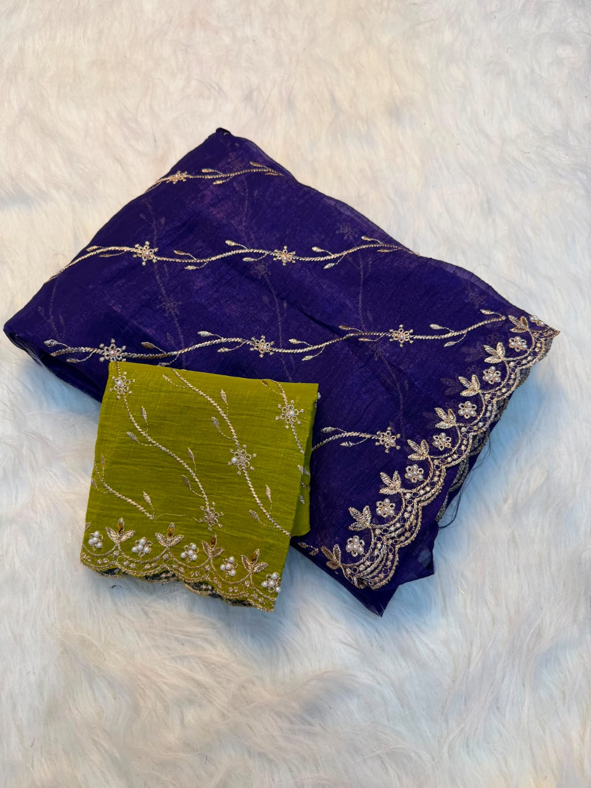 Sunshine Bloom Soft Crunchy Saree  -PURPLE