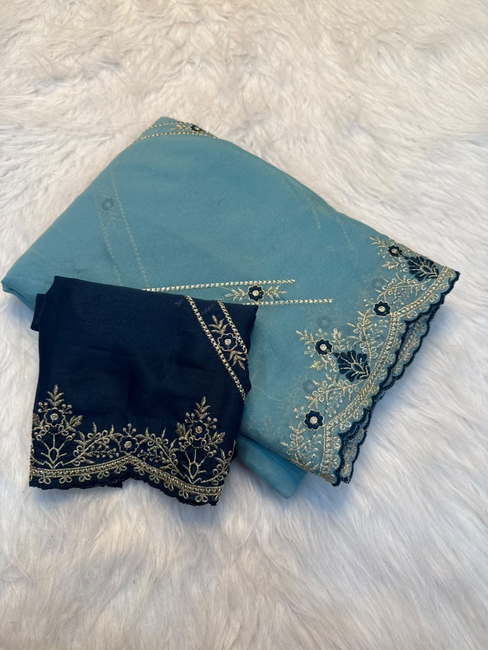 Mehreen Elegance Georgette Saree  - SKY BLUE