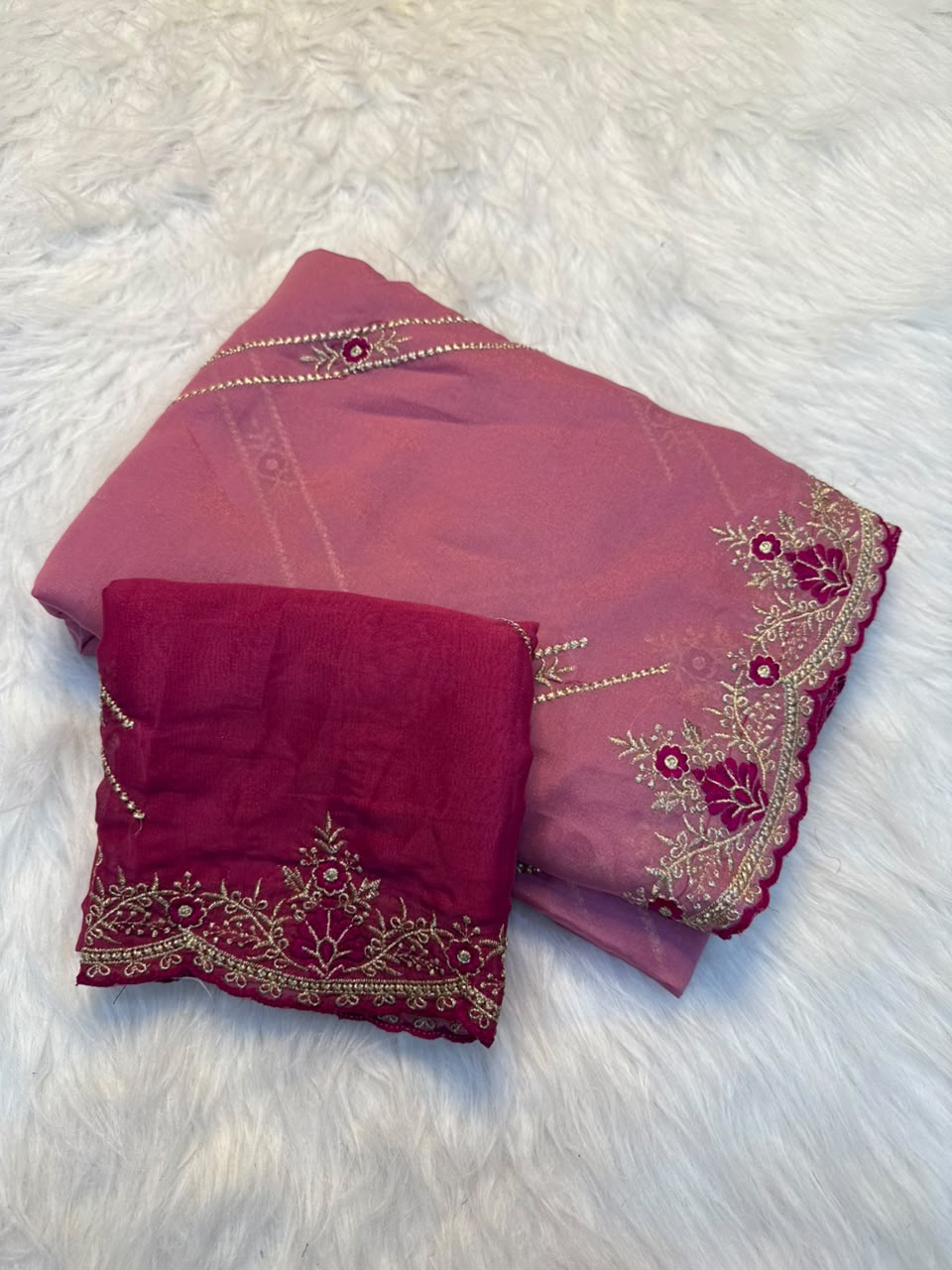 Mehreen Elegance Georgette Saree  - PINK