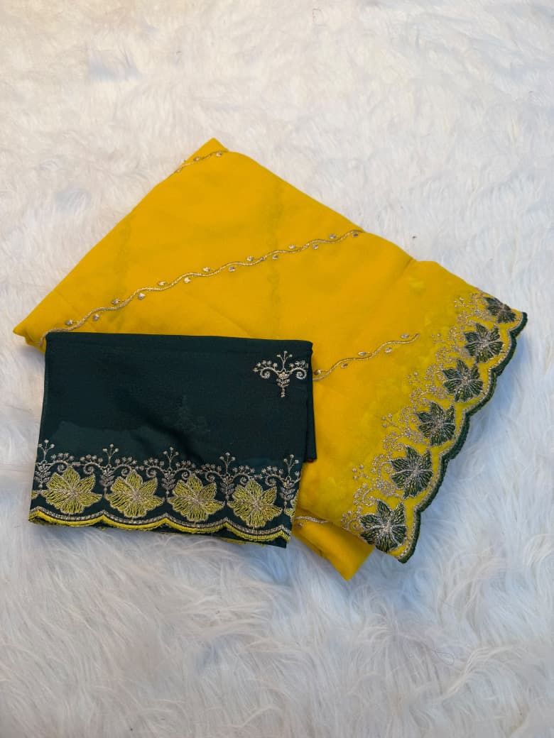 Celestia Soft Georgette Saree - YELLOW