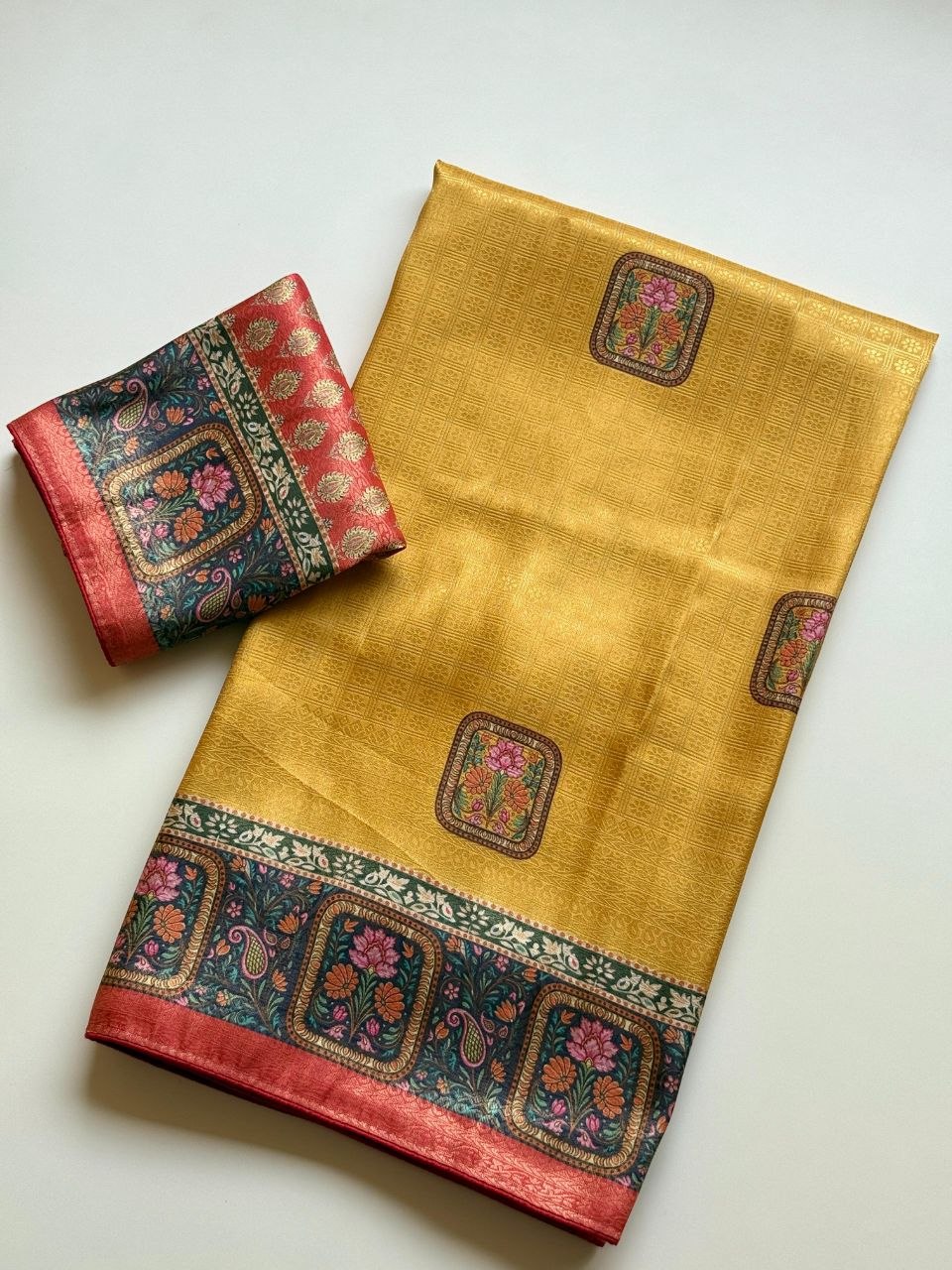 Roopkala Premium Jari Weaving Softy Silk Saree - YELLOW