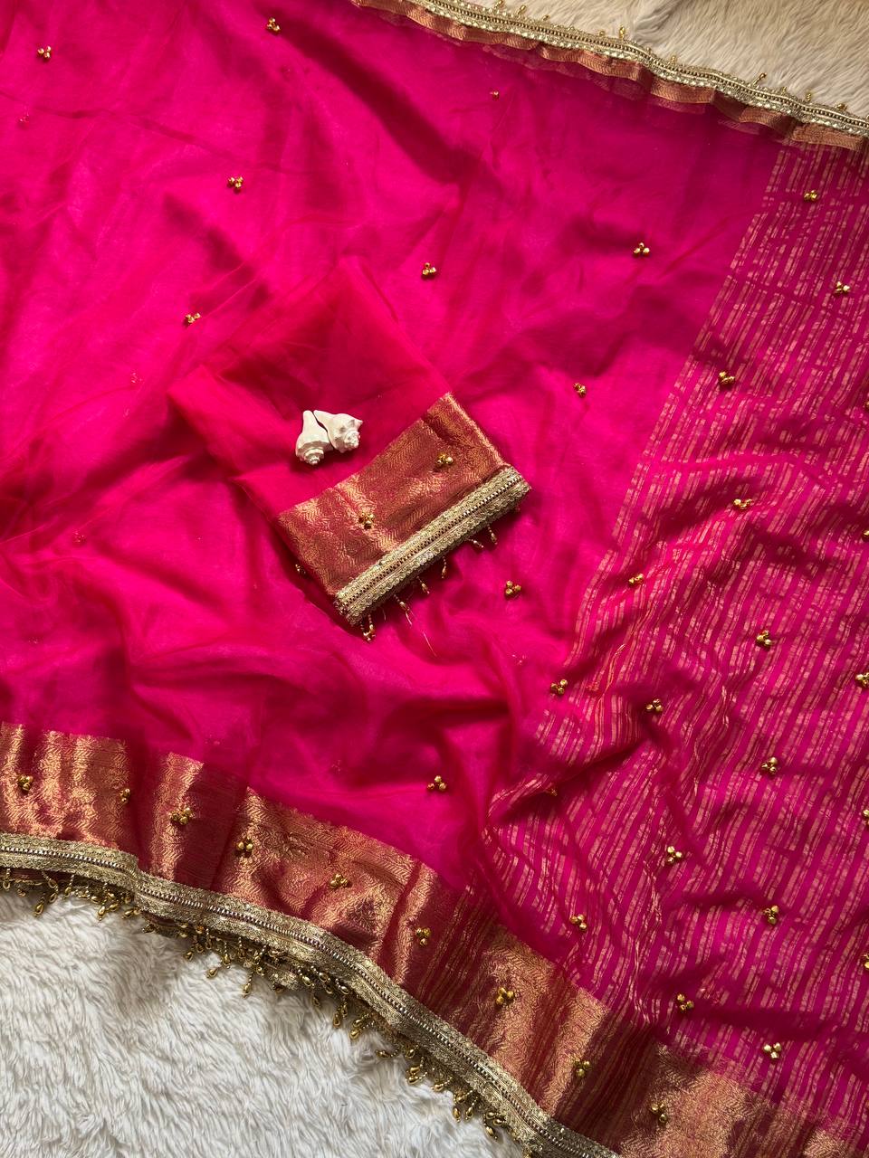 Trending Real Ghungroo Tissu Silk Saree with Designer Pallu-PINK